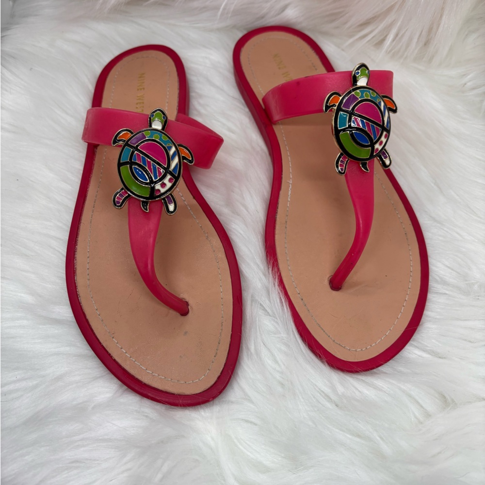 Vibrant Hot Pink Women's Sandals with Turtle Accent